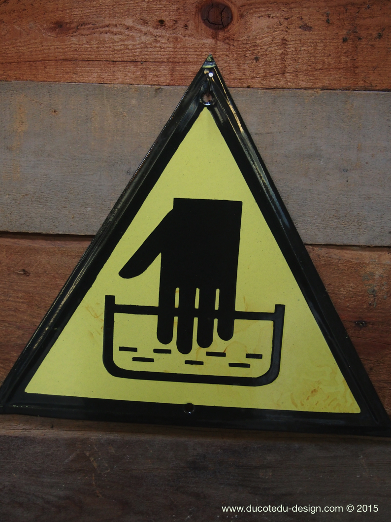 Ancienne plaque emaillée d'usine danger – Image 2