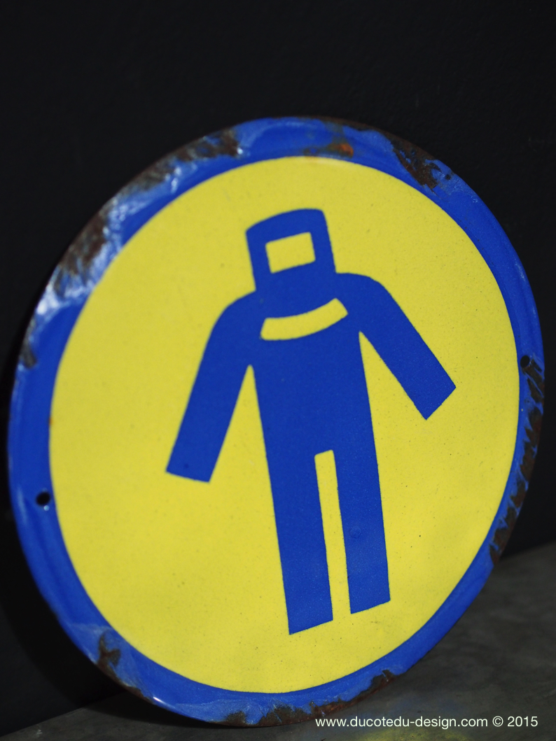 Ancienne plaque emaillée d'usine danger – Image 3