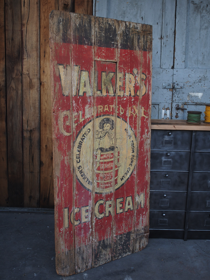 enseigne ancienne porte bois americaine ice cream – Image 2