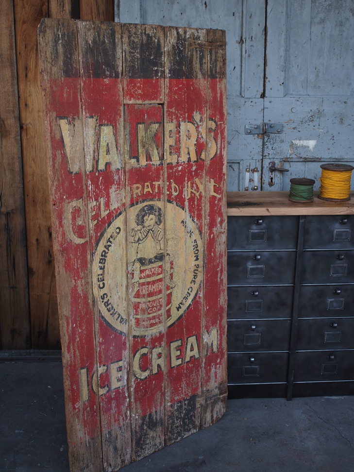 enseigne ancienne porte bois americaine ice cream – Image 3