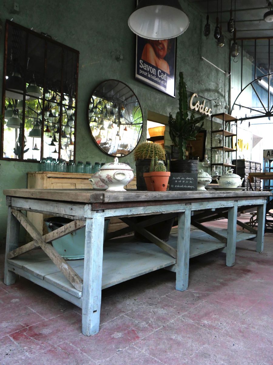 tres grande table basse etabli industriel – Image 2