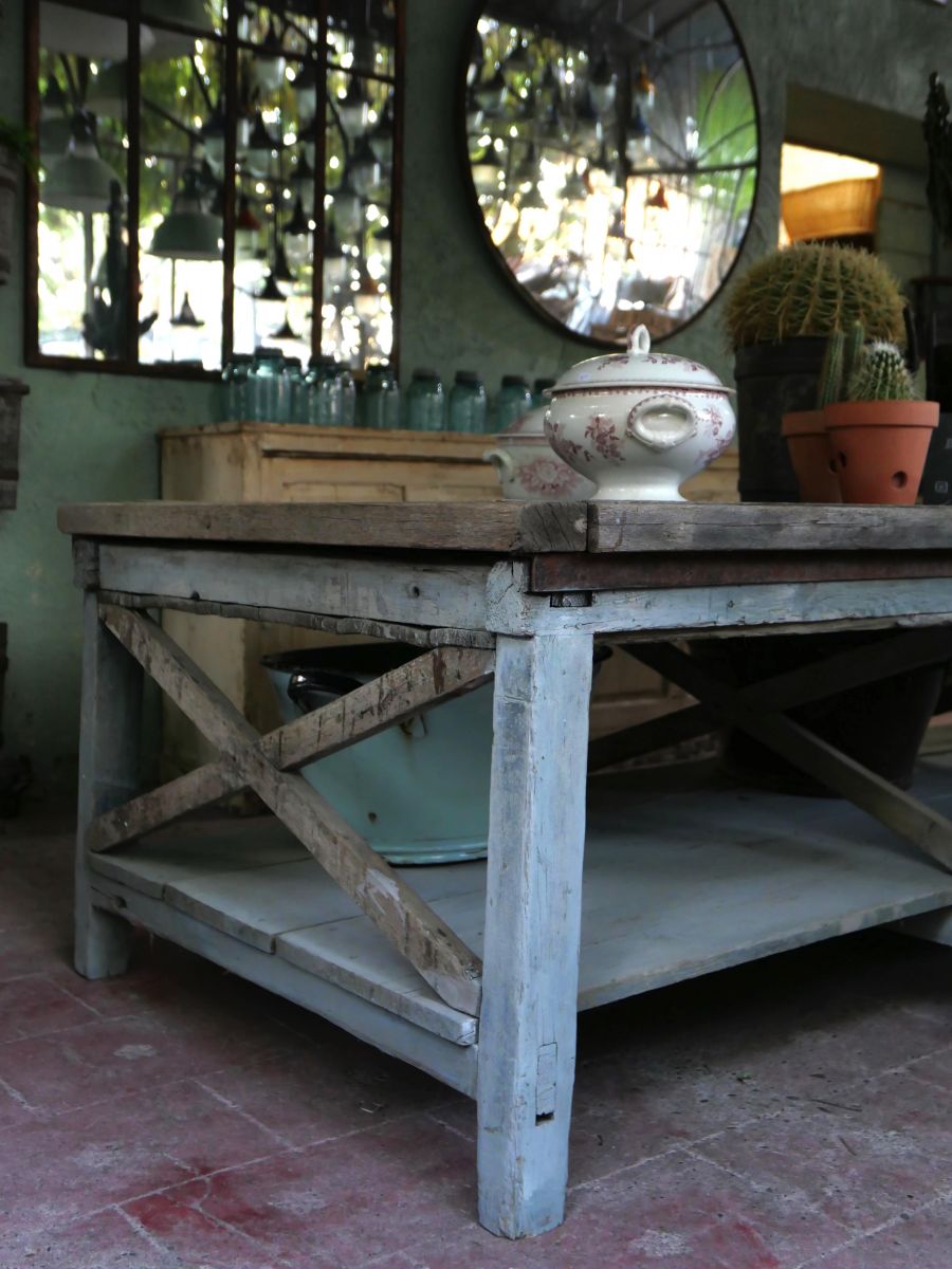 tres grande table basse etabli industriel – Image 3