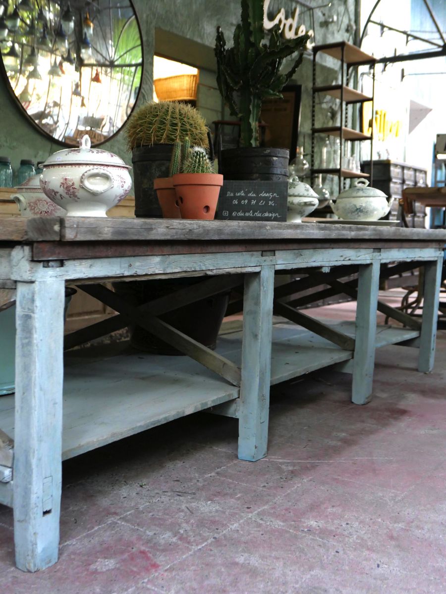 tres grande table basse etabli industriel – Image 4