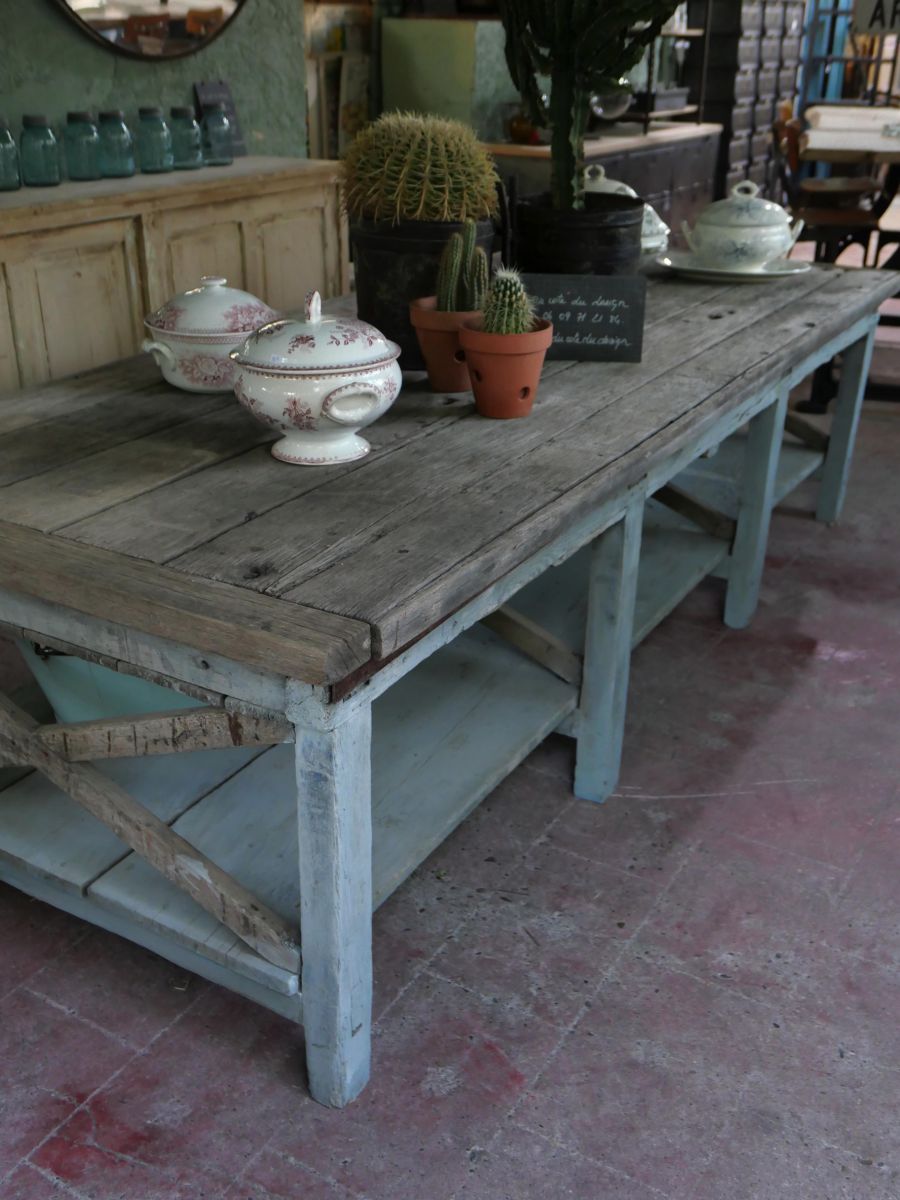 tres grande table basse etabli industriel – Image 8