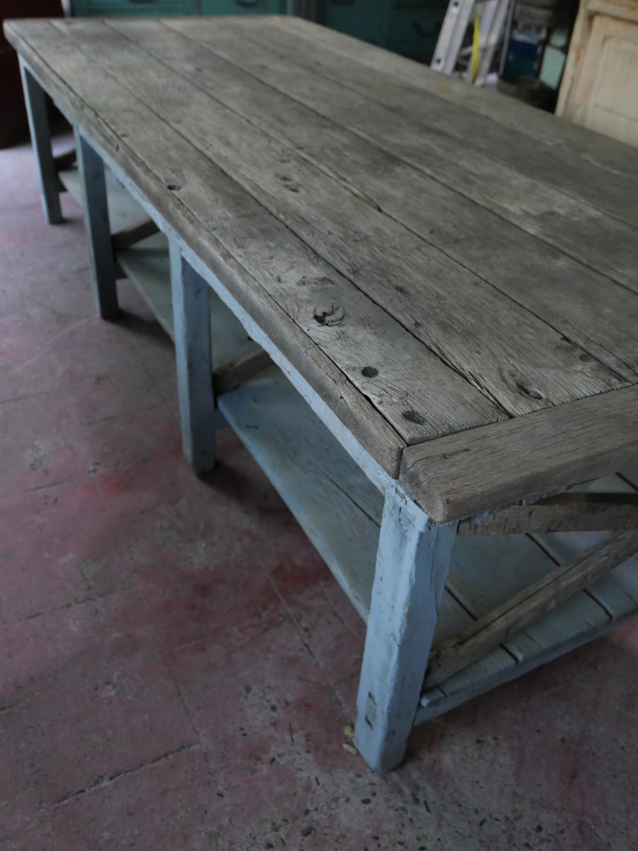 tres grande table basse etabli industriel – Image 11