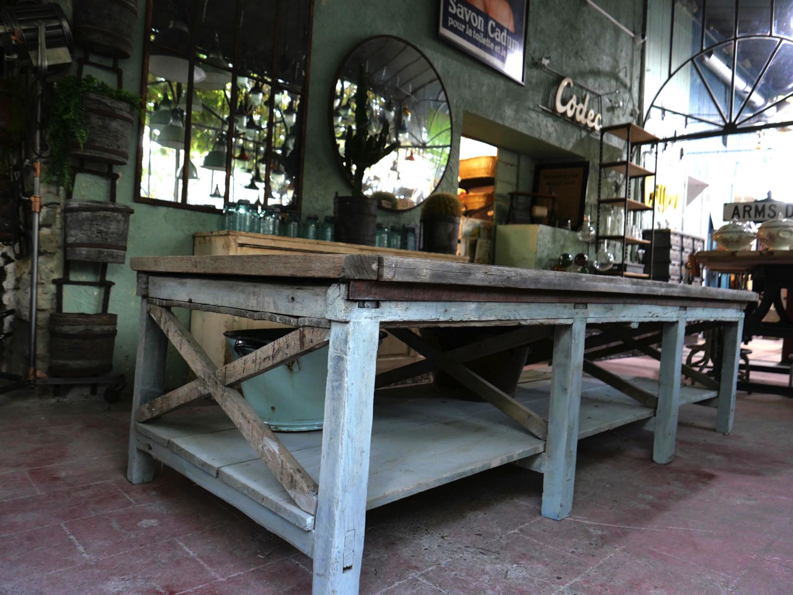 tres grande table basse etabli industriel – Image 16