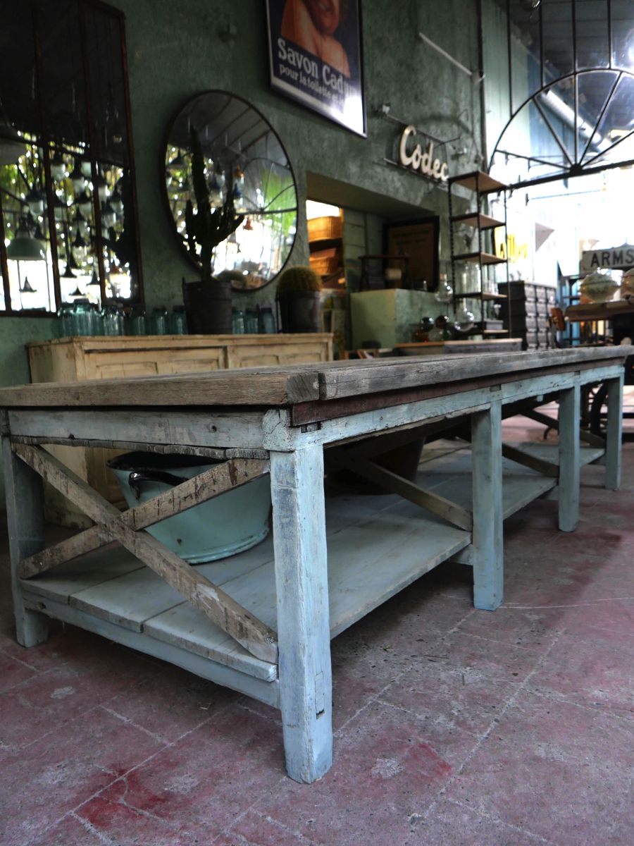 tres grande table basse etabli industriel – Image 17