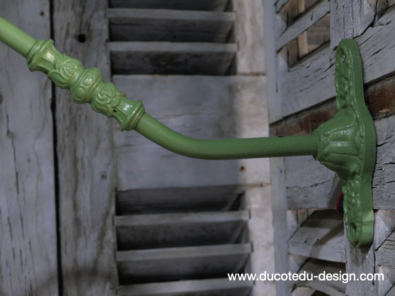 applique Lampe murale de cour, col de cygne exterieur vert abat jour vert – Image 9