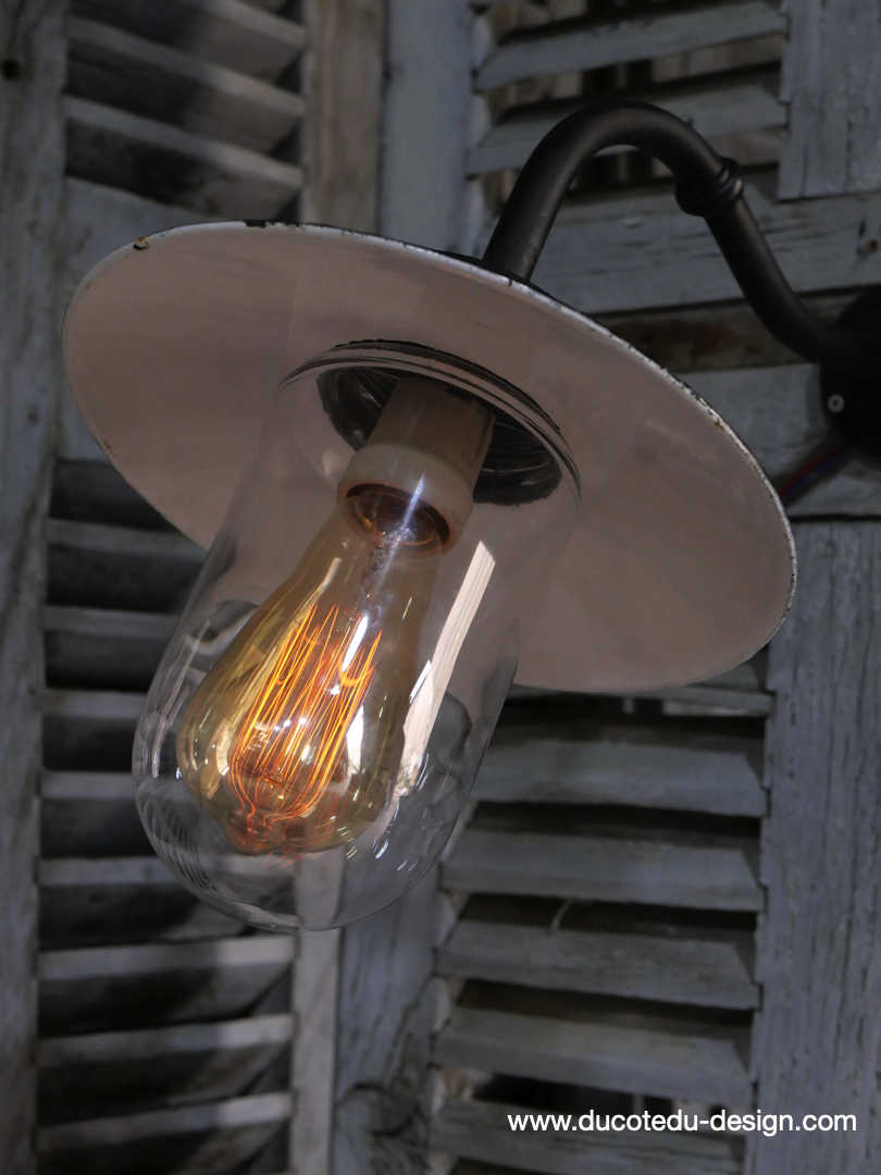 applique Lampe murale de cour, col de cygne exterieur noir abat jour noir – Image 9