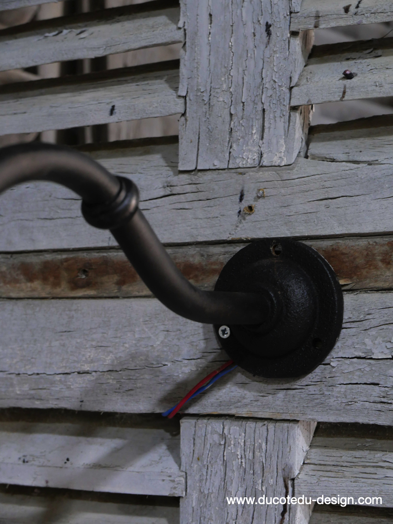 applique Lampe murale de cour, col de cygne exterieur noir abat jour noir – Image 12