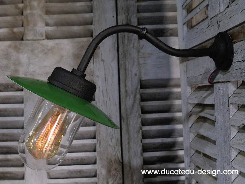 applique Lampe murale de cour, col de cygne exterieur noir abat jour noir – Image 13