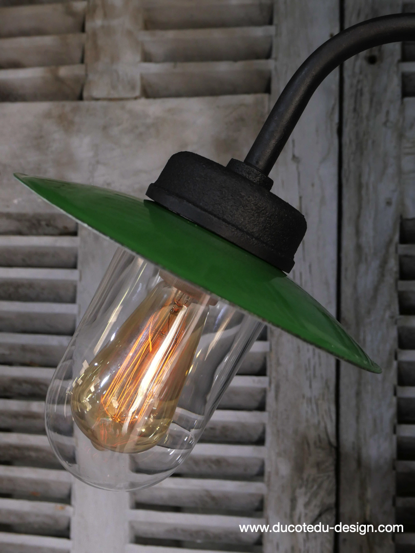 applique Lampe murale de cour, col de cygne exterieur noir abat jour noir – Image 11