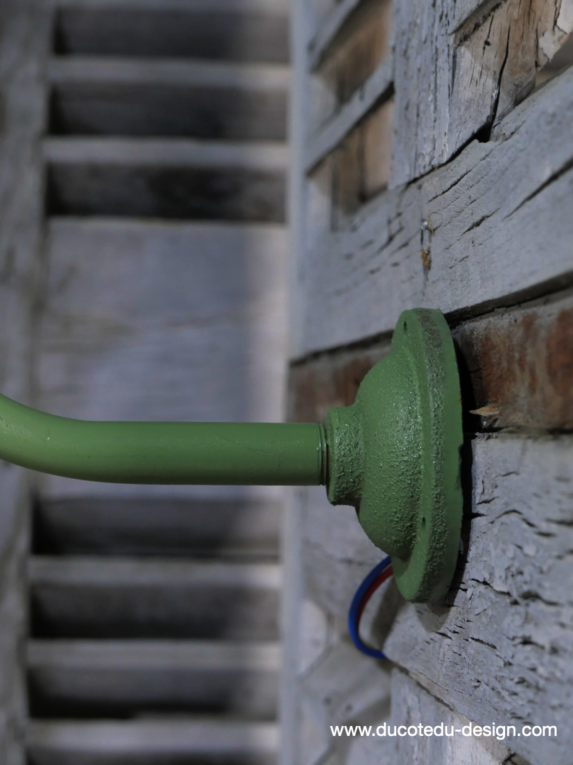 applique Lampe murale de cour, col de cygne exterieur vert abat jour noir – Image 7