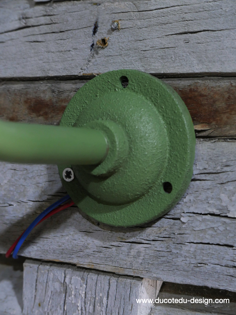 applique Lampe murale de cour, col de cygne exterieur vert abat jour noir – Image 10