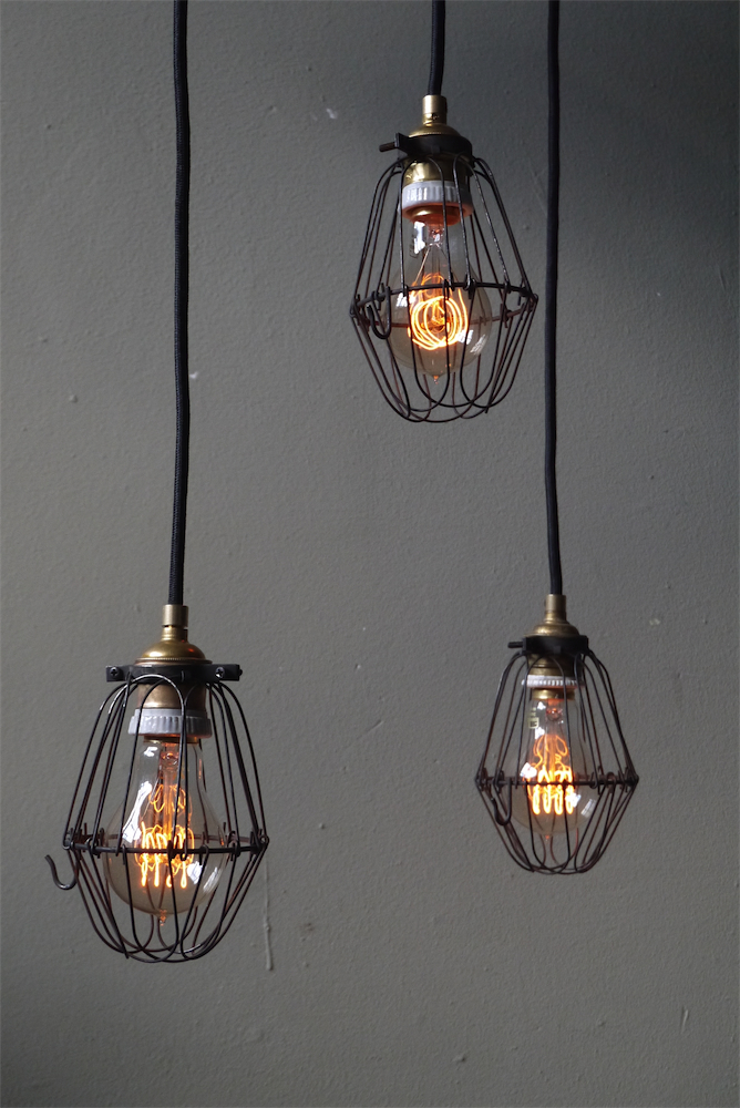 lampe suspension baladeuse industrielle cage metal – Image 3