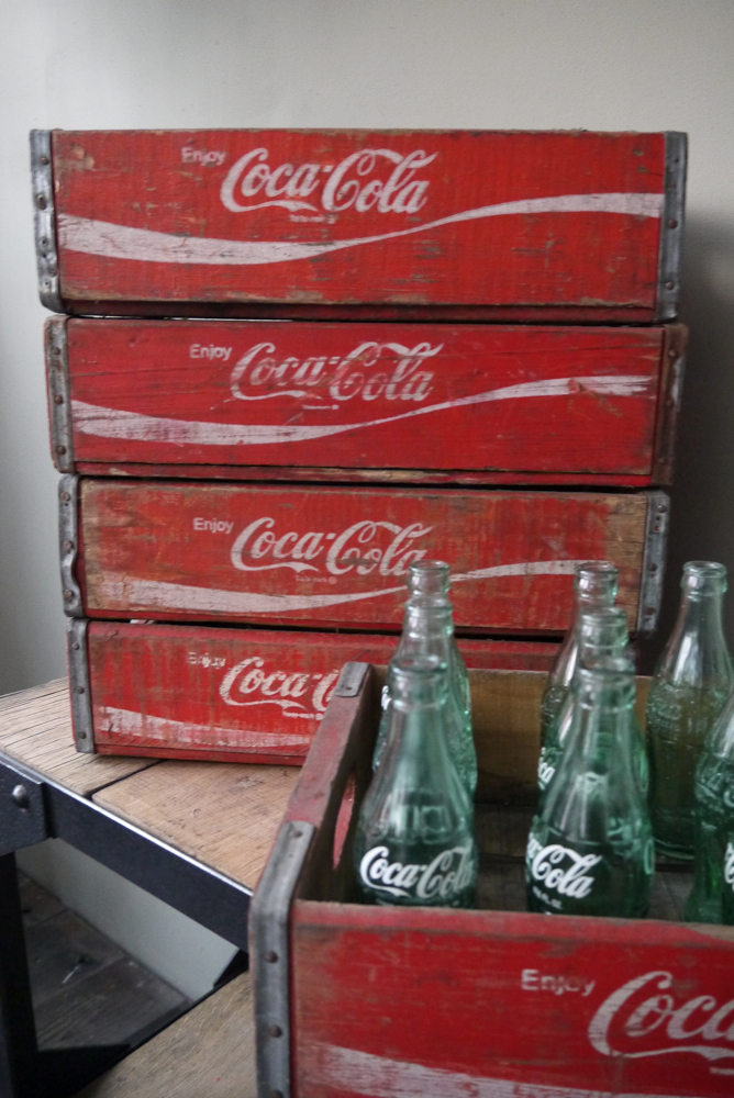 lot de 3 caisse bois brasserie café USA Coca Cola rouge – Image 6