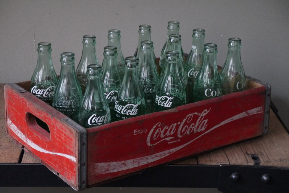 lot de 3 caisse bois brasserie café USA Coca Cola rouge – Image 4