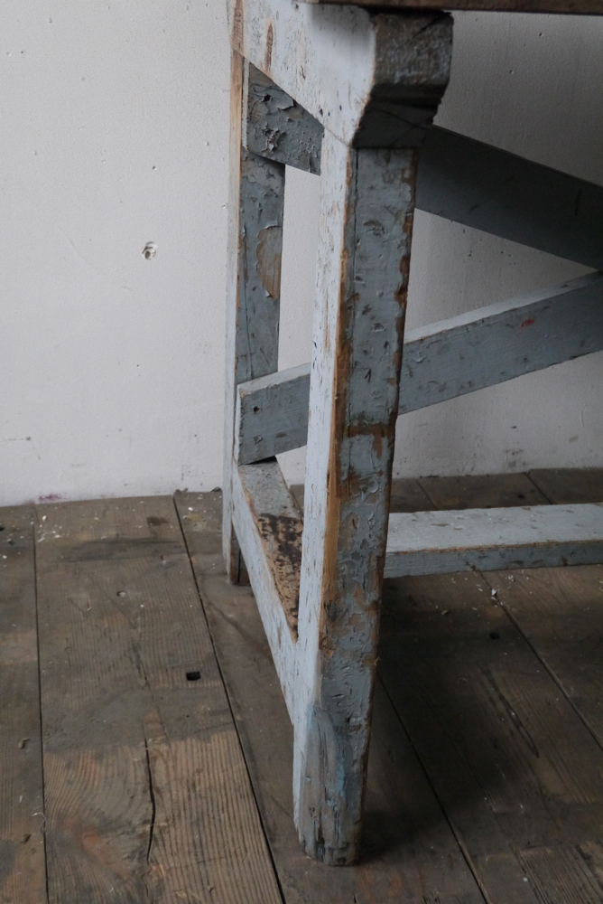 superbe bureau industriel bois patine grise – Image 7