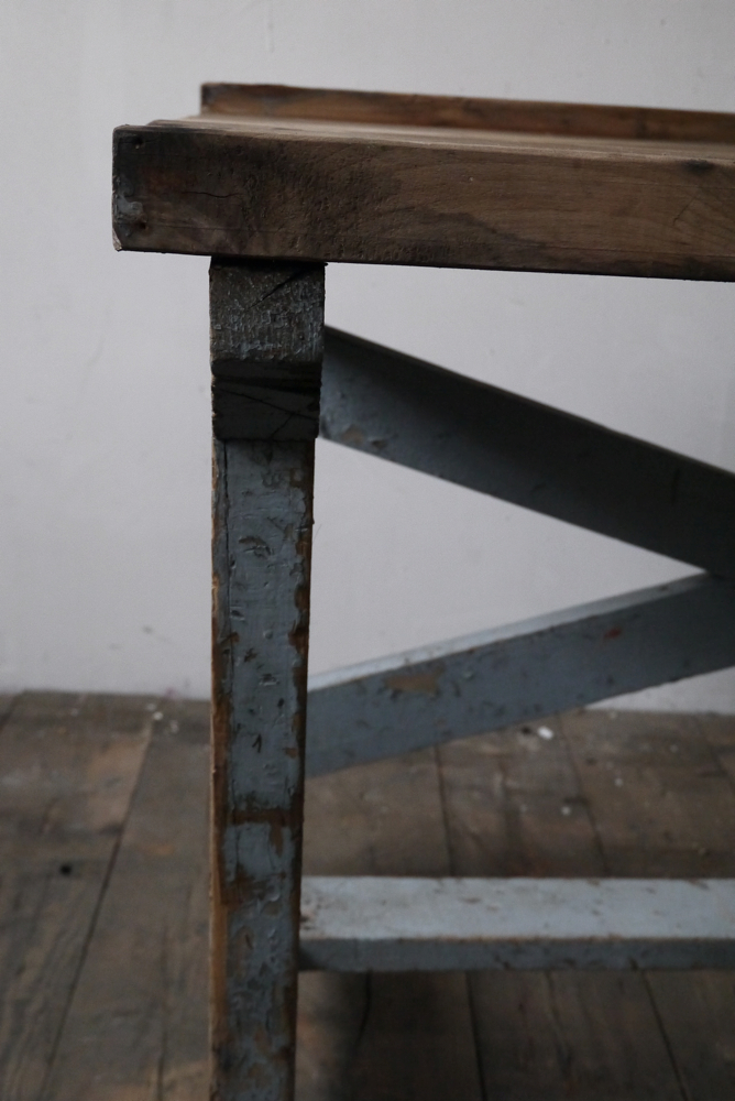 superbe bureau industriel bois patine grise – Image 14