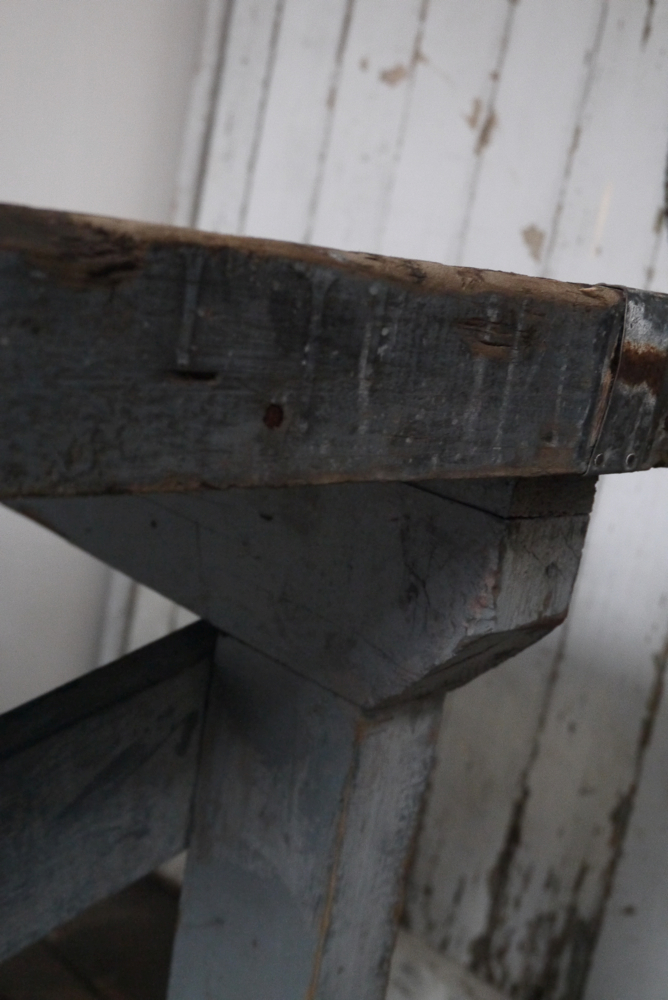 superbe bureau industriel bois patine grise – Image 16