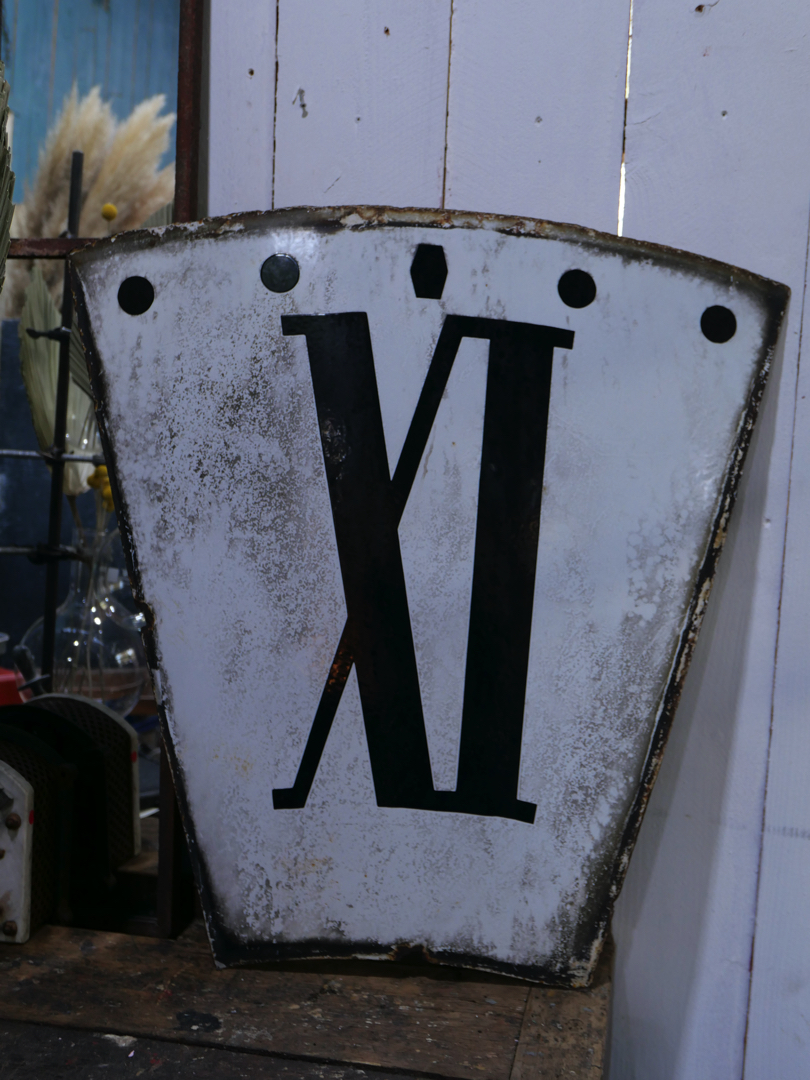 ancien cartouche d horloge emaille XI – Image 2