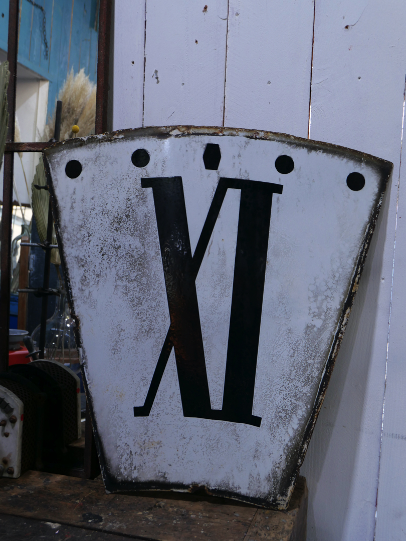 ancien cartouche d horloge emaille XI – Image 3