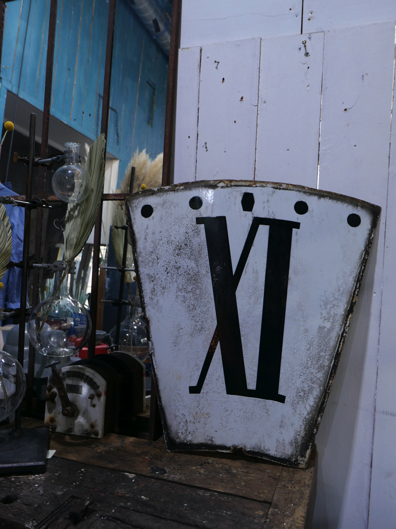 ancien cartouche d horloge emaille XI – Image 4