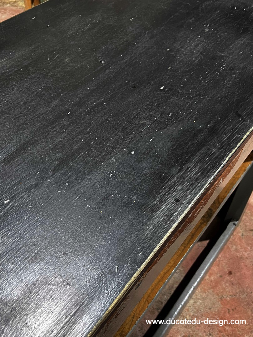 comptoir en bois d'une quincaillerie patine grise d'origine – Image 18