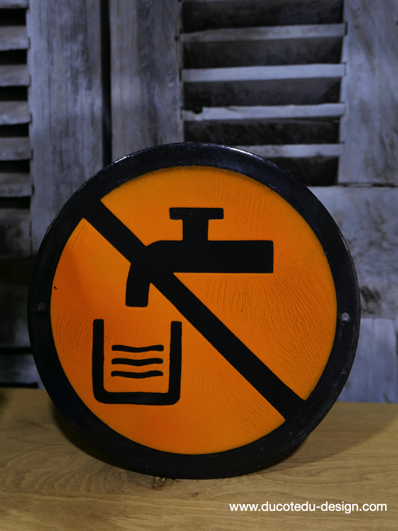 Plaque emaillee signalitique usine russe eau non potable R83 – Image 3