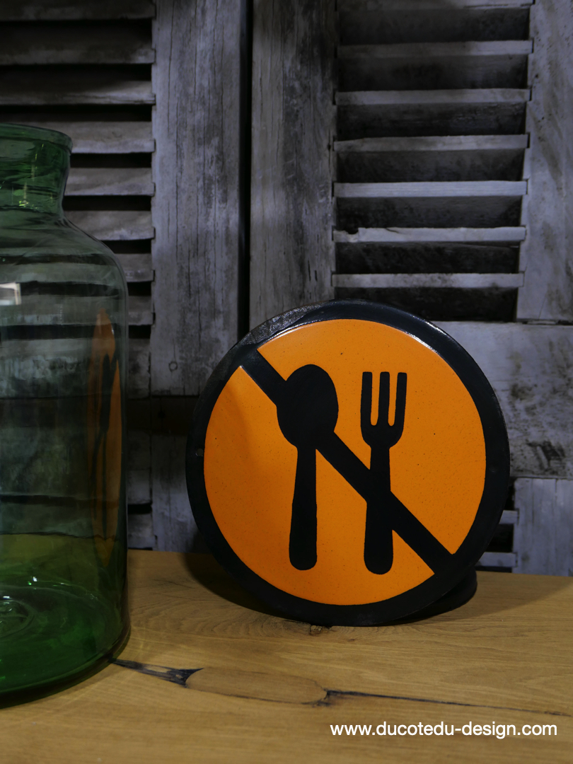 Plaque emaillee signalitique usine russe pas de repas ref R90 – Image 2