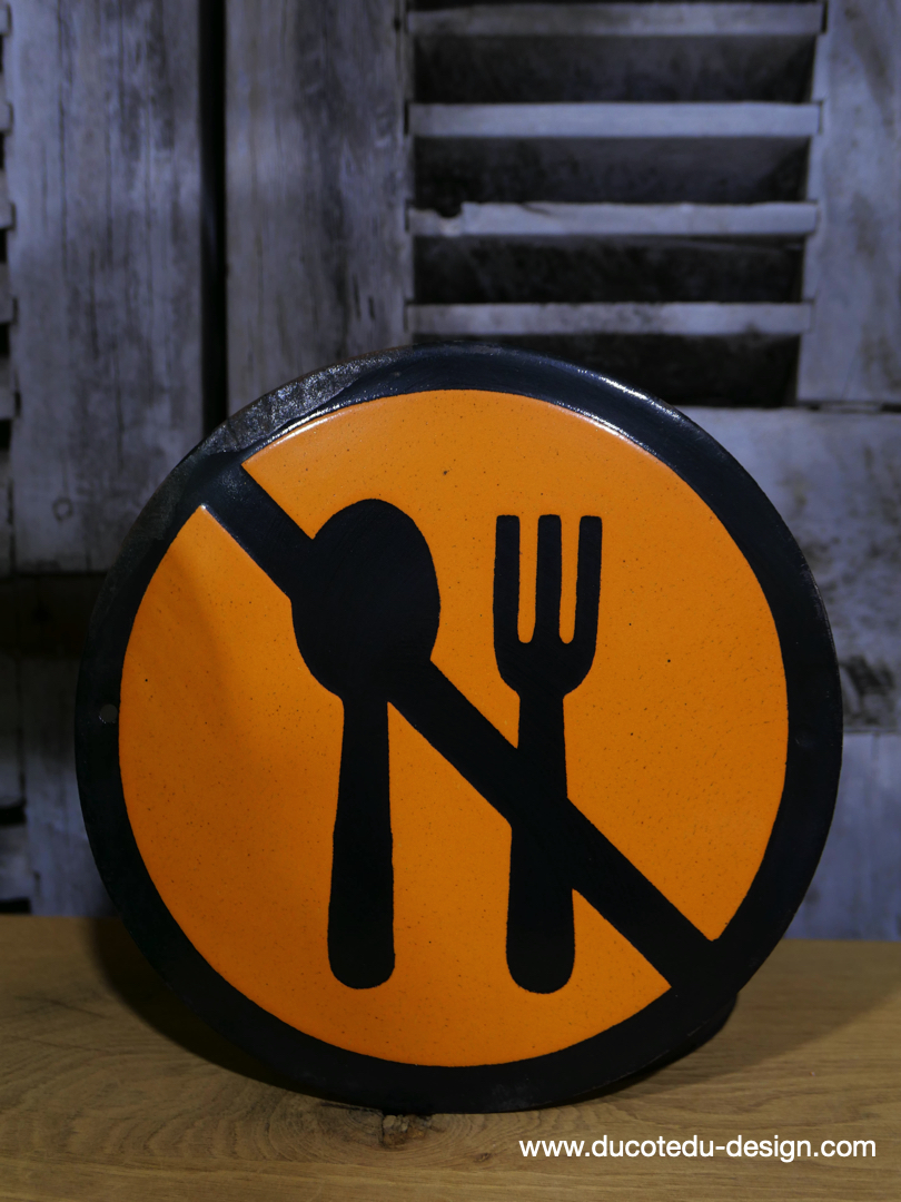 Plaque emaillee signalitique usine russe pas de repas ref R90 – Image 3