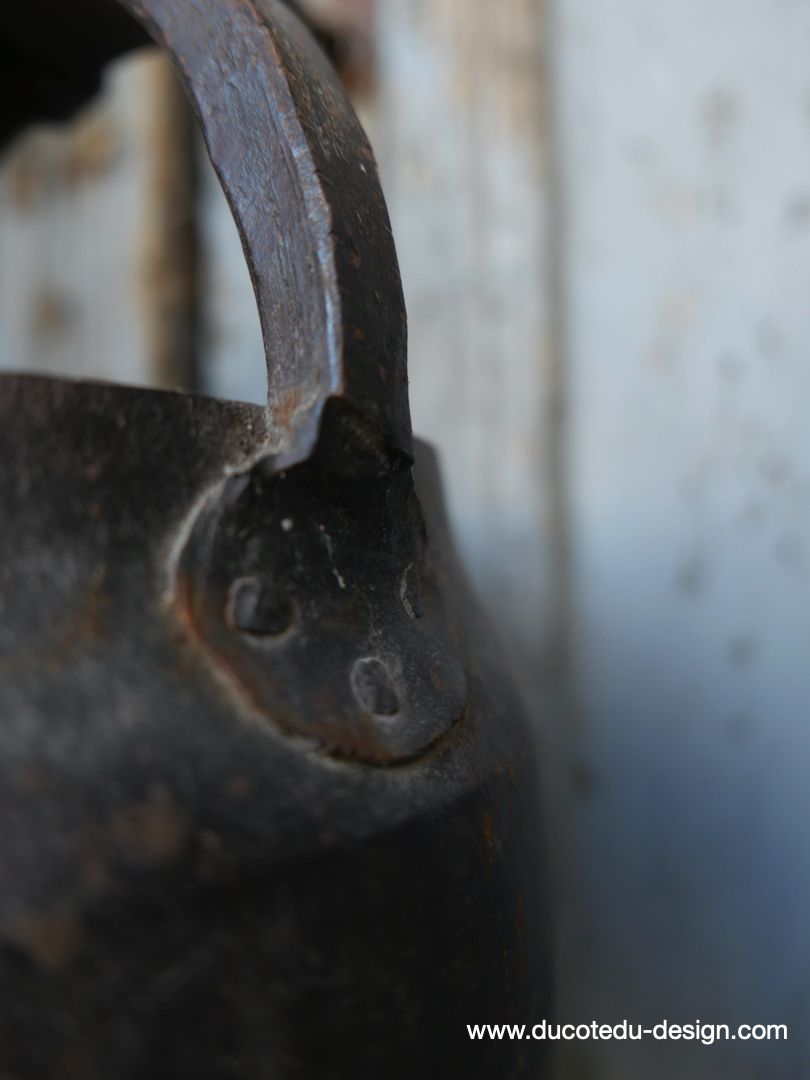 seau metal riveté / cache pot a suspendre – Image 5