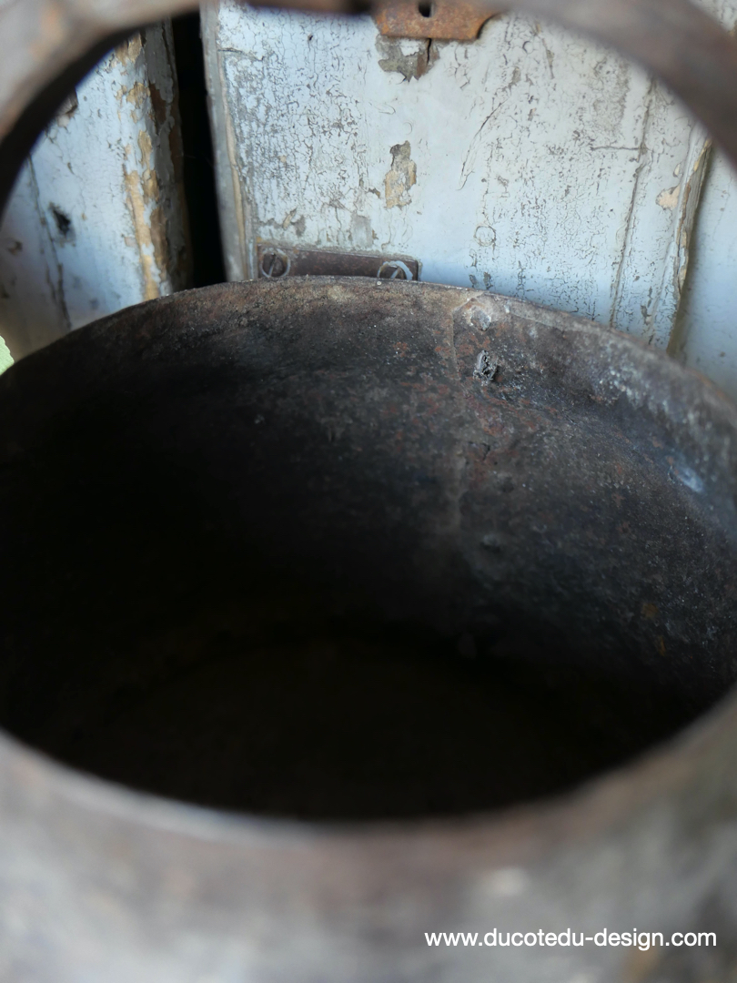 seau metal riveté / cache pot a suspendre – Image 11