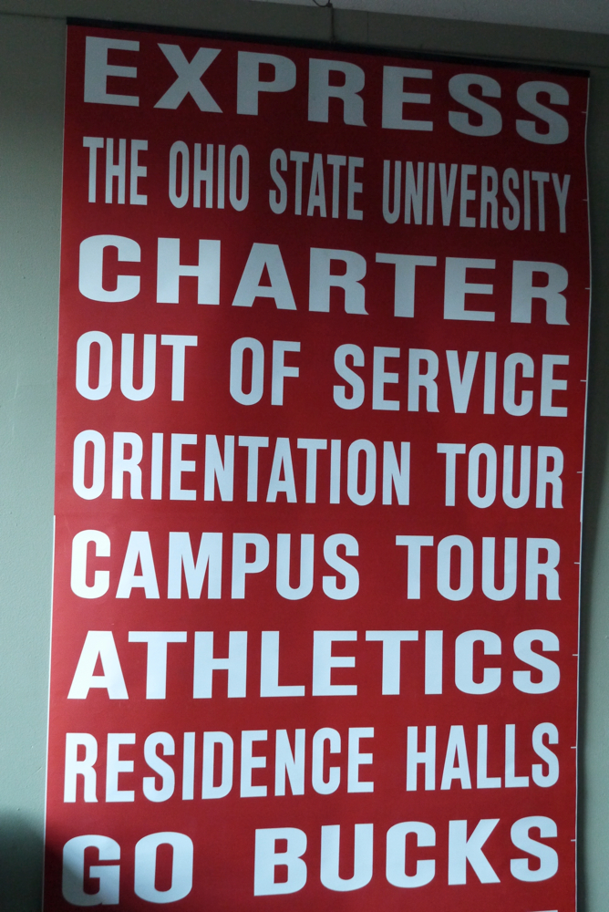 top deco ! tres grand kakemono rouge destination bus USA annees 60/70 – Image 4