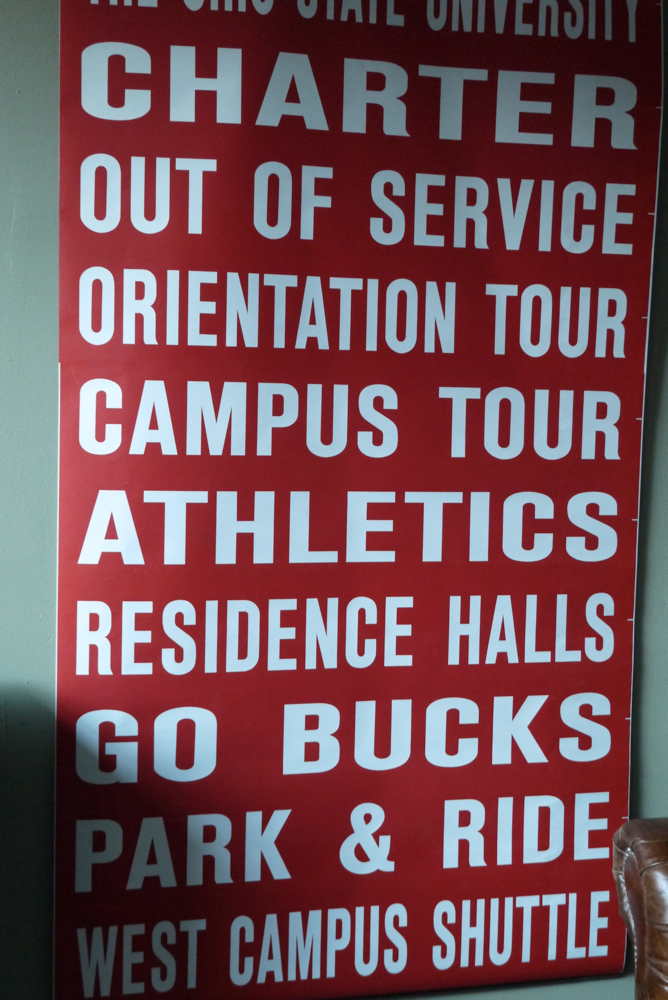 top deco ! tres grand kakemono rouge destination bus USA annees 60/70 – Image 5