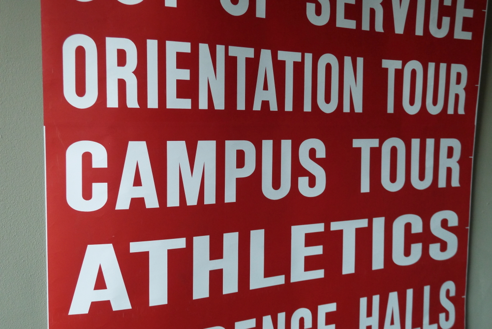 top deco ! tres grand kakemono rouge destination bus USA annees 60/70 – Image 8