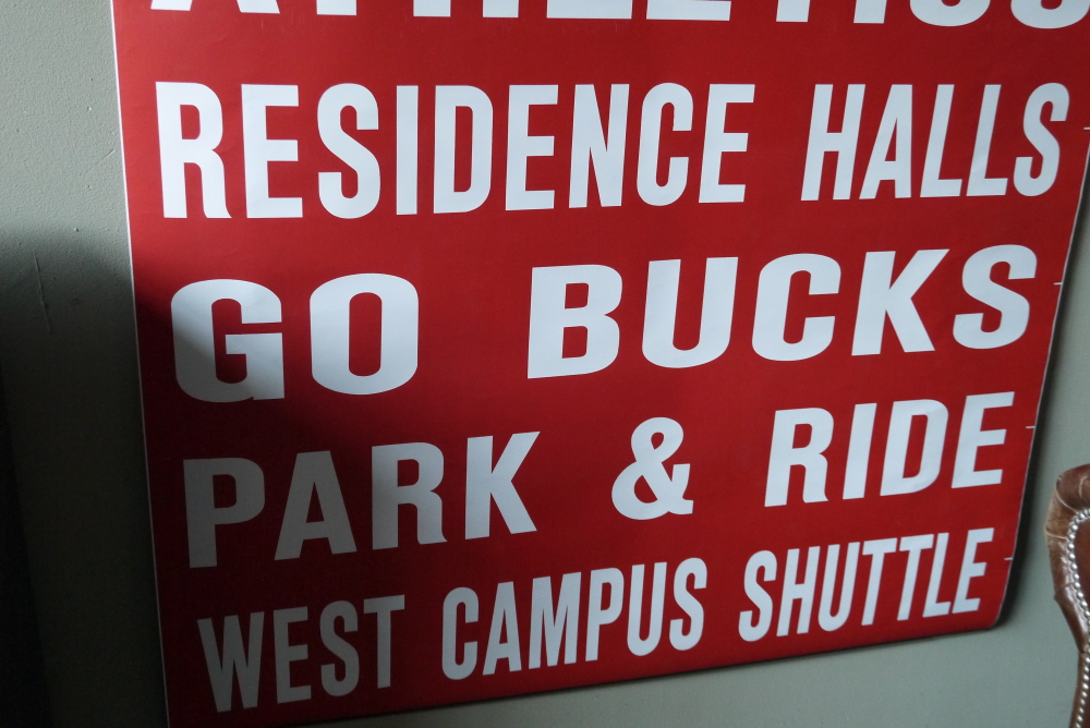 top deco ! tres grand kakemono rouge destination bus USA annees 60/70 – Image 9