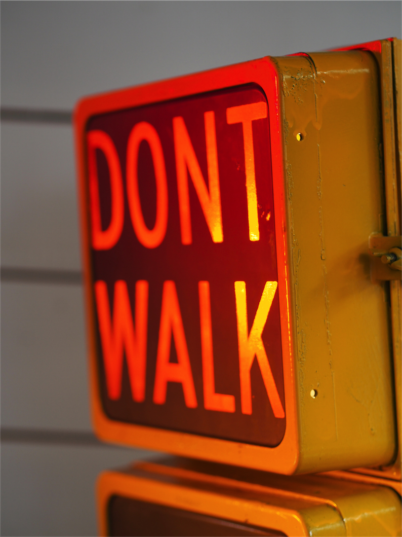 New York feu dont walk americain vintage USA jaune d'origine – Image 5