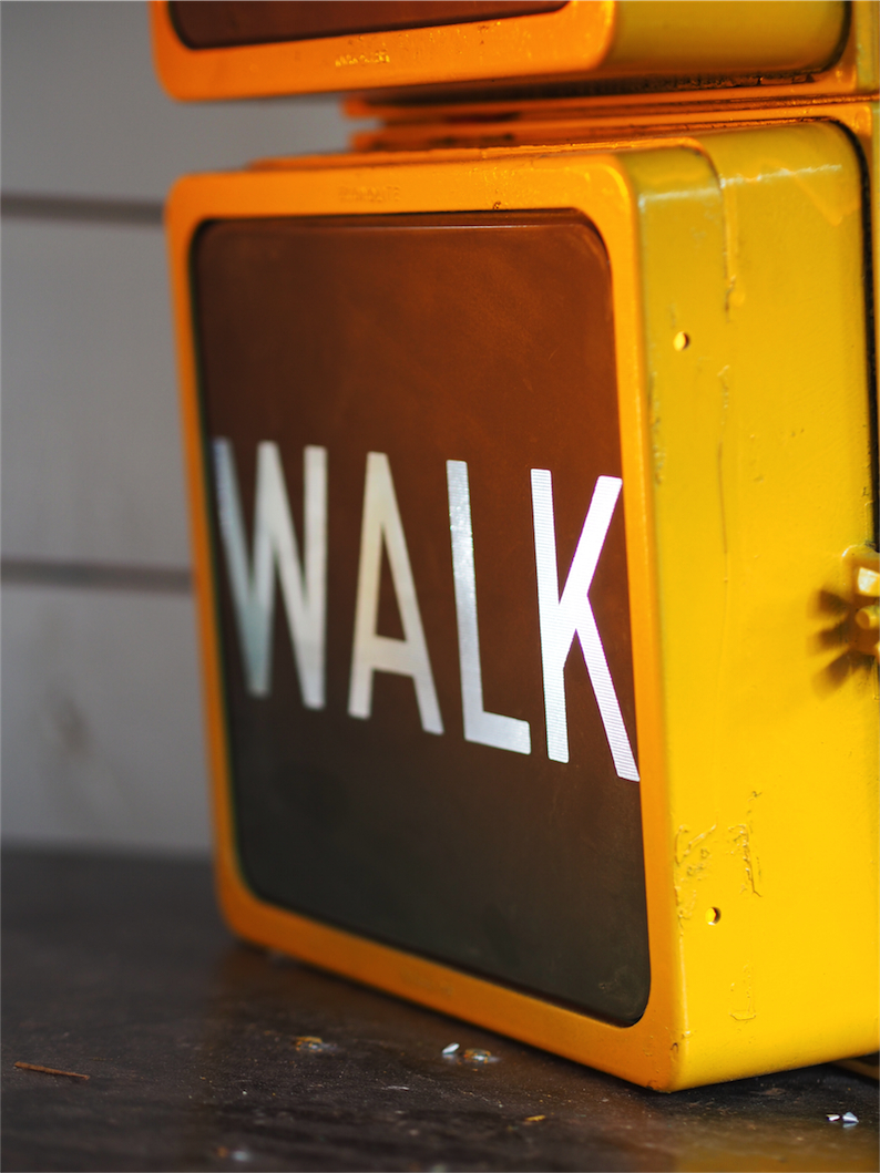 New York feu dont walk americain vintage USA jaune d'origine – Image 6