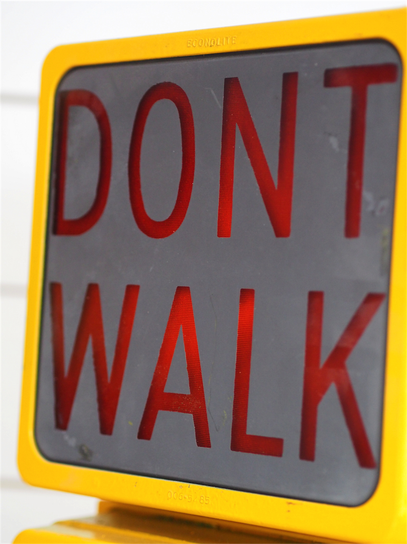 New York feu dont walk americain vintage USA jaune d'origine – Image 9