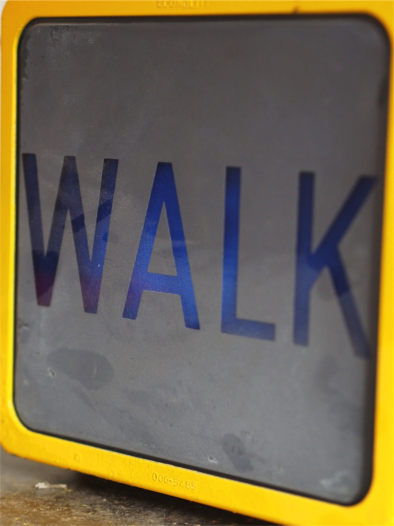 New York feu dont walk americain vintage USA jaune d'origine – Image 10