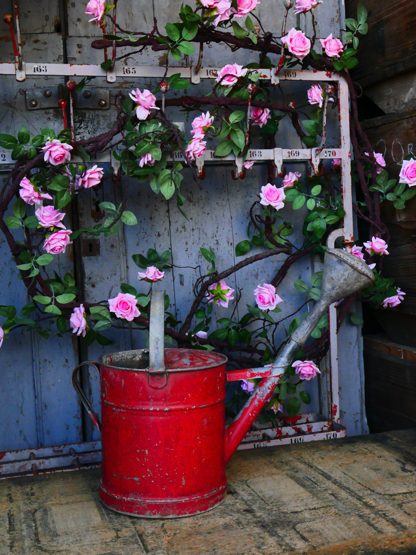 Arrosoir en zinc rouge – Image 3