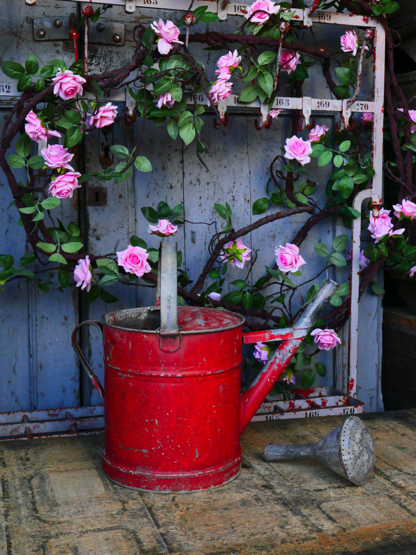 Arrosoir en zinc rouge – Image 2