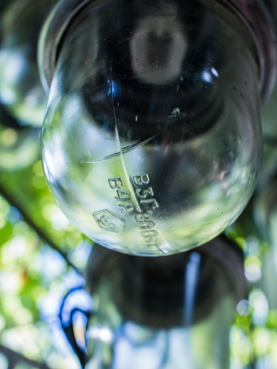 suspension metal et verre grande lampe ancienne industrielle – Image 5