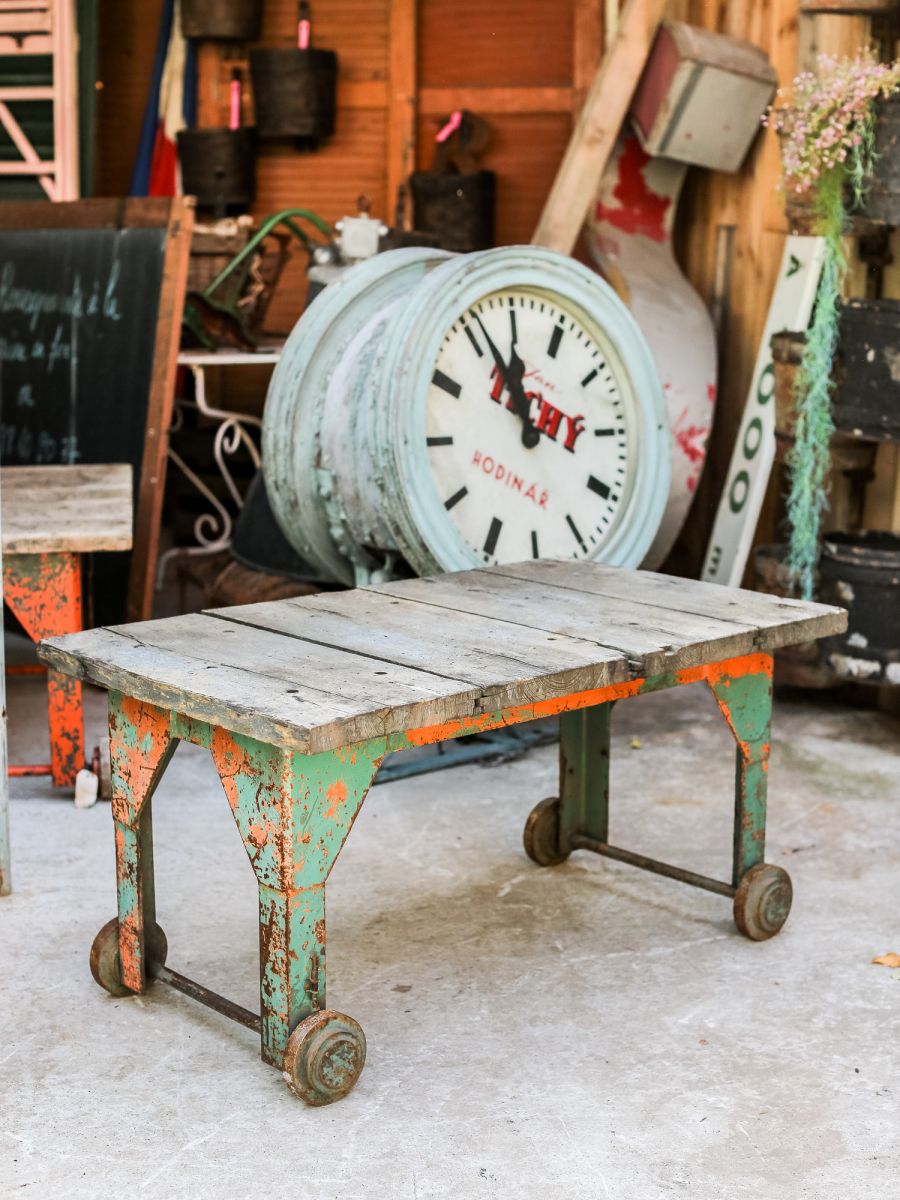 Table basse metal et bois industrielle – Image 2