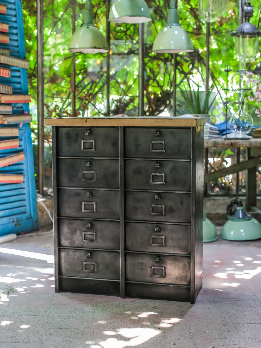ancien grand meuble 10 casiers industriel strafor – Image 2