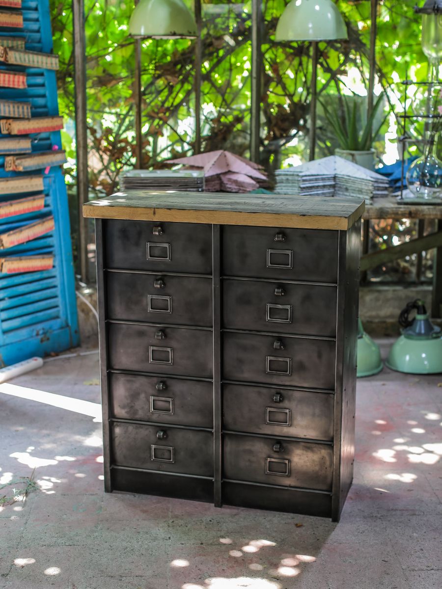 ancien grand meuble 10 casiers industriel strafor – Image 3