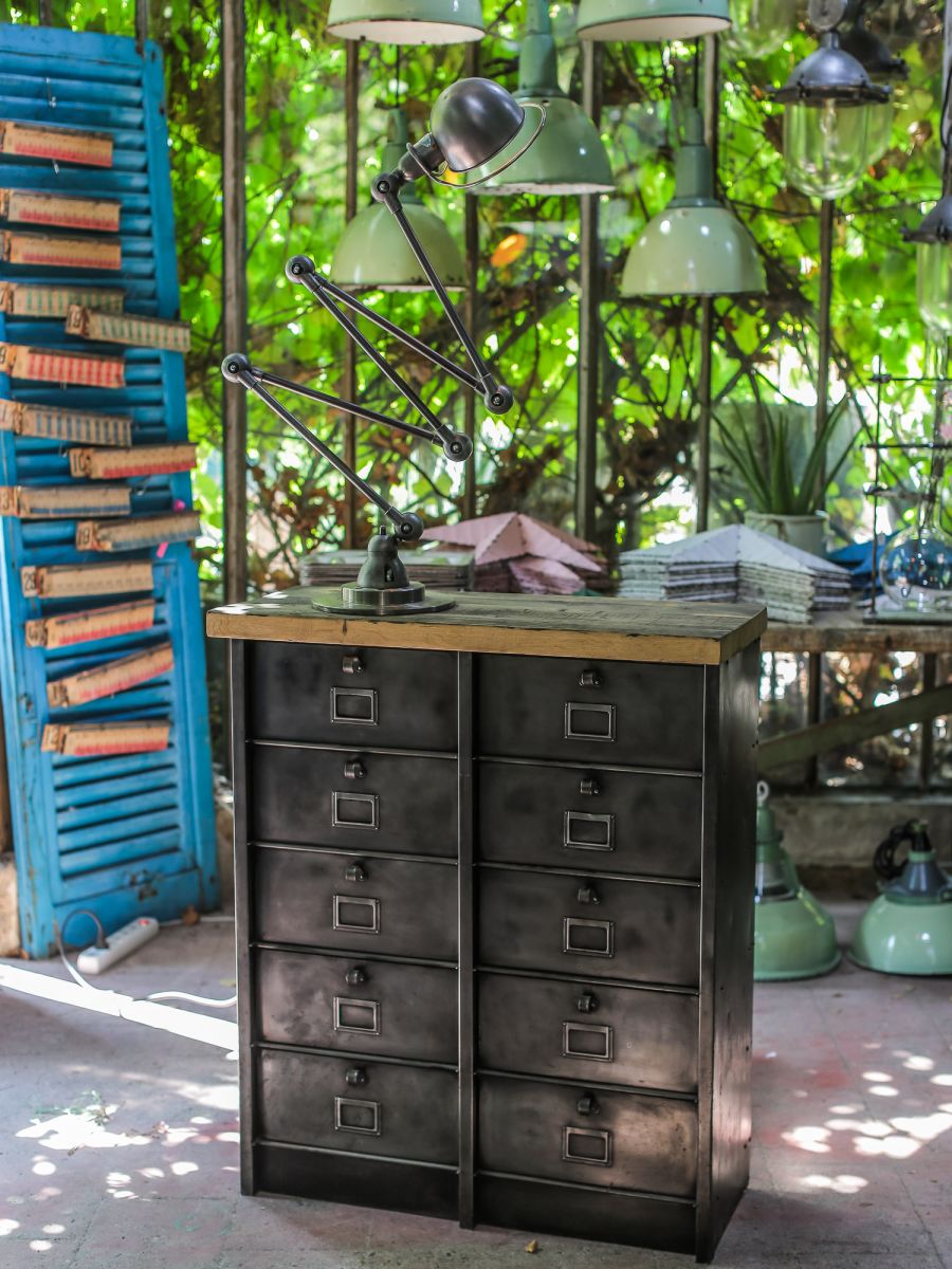 ancien grand meuble 10 casiers industriel strafor – Image 8