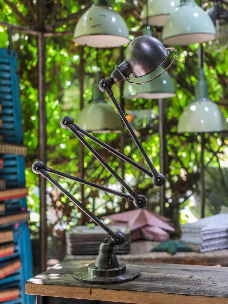 Lampe d atelier industrielle Jielde 5 bras polie graphite – Image 3