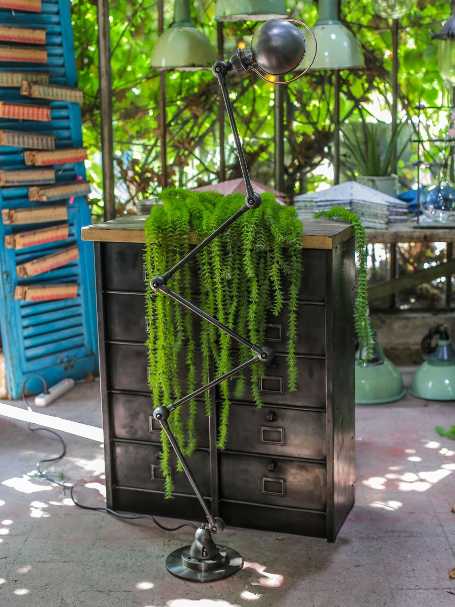 Lampe d atelier industrielle Jielde 5 bras polie graphite – Image 12